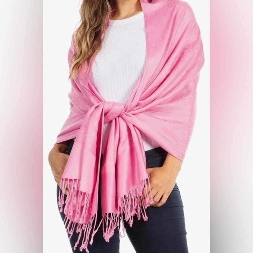 Pashima Women’s Pink Silk Scarf OS